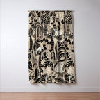 Jungle adventure bohemian black Window Curtain Gallery Image 3