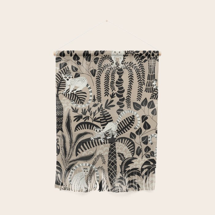 Jungle adventure bohemian black Wall Hanging Gallery Image 1