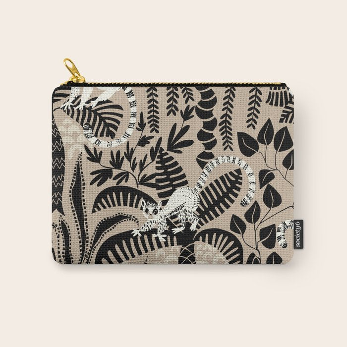 Jungle adventure bohemian black Carry All Pouch Gallery Image 1