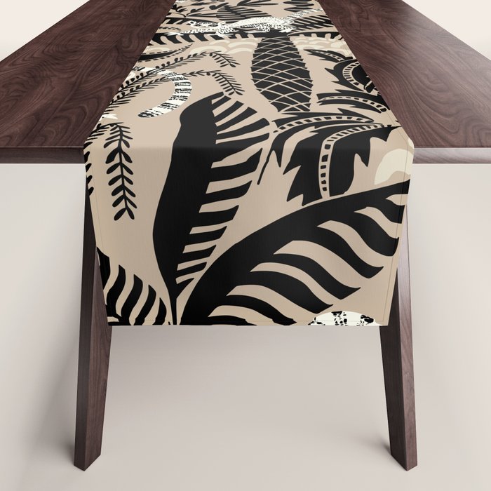 Jungle adventure bohemian black Table Runner Gallery Image 1