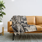 Jungle adventure bohemian black Throw Blanket Gallery Image 1