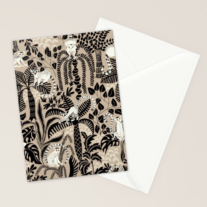 Jungle adventure bohemian black Stationery Card Gallery Image 2