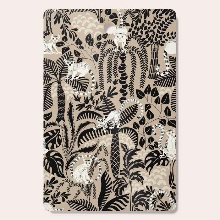 Jungle adventure bohemian black Cutting Board Gallery Image 1