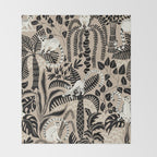 Jungle adventure bohemian black Throw Blanket Gallery Image 2