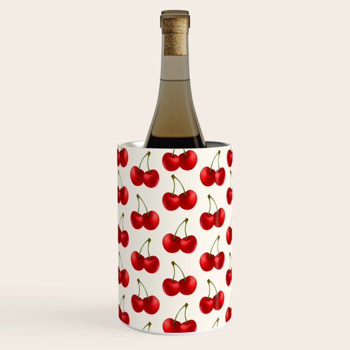 Y2K Cherries - Creme Pattern Large Wine Chiller Gallery Image 3