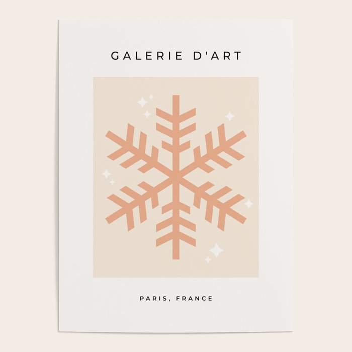 Snowflake Boho Christmas Decor Modern Earth Tones Poster Gallery Image 1