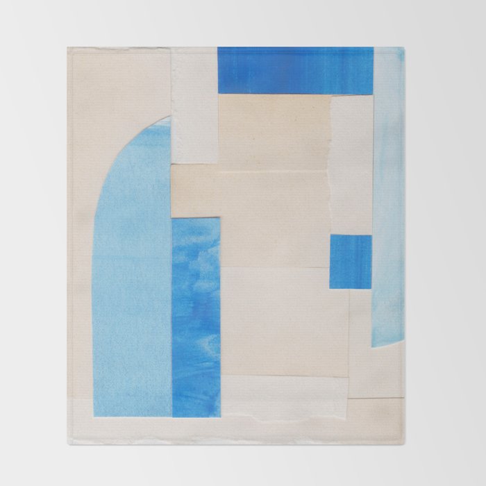 Blue Abstract Collage #2 Throw Blanket Gallery Image 2