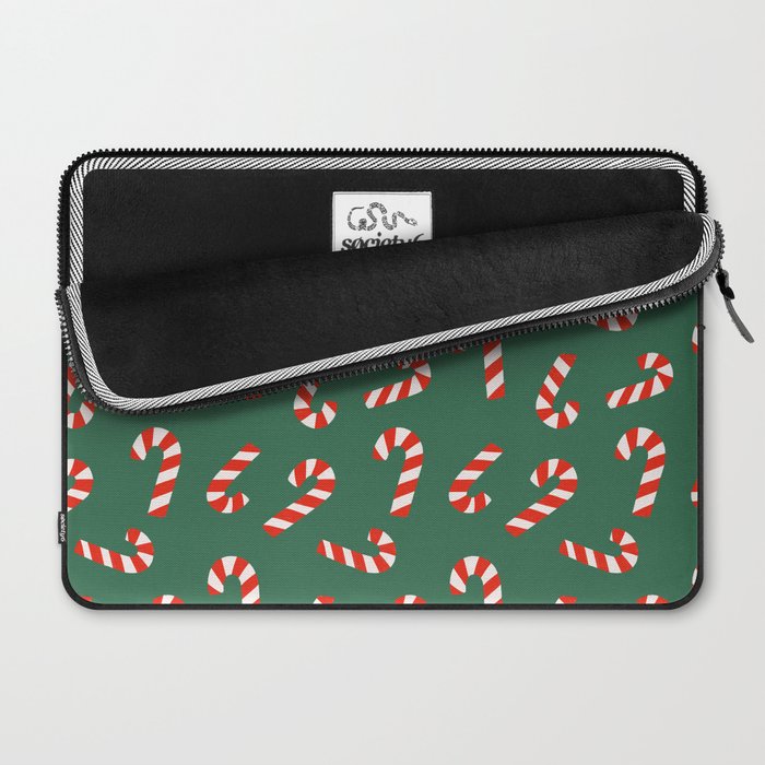 Candy Canes - Green Laptop Sleeve Gallery Image 2