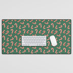 Candy Canes - Green Desk Mat Gallery Image 1
