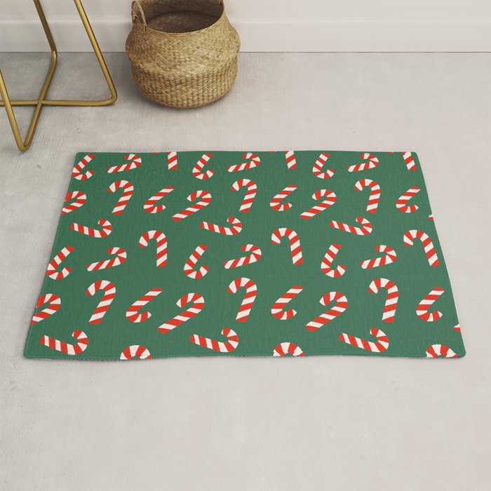Candy Canes - Green Rug Gallery Image 1