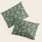 Candy Canes - Green Pillow Sham Gallery Image 3