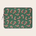 Candy Canes - Green Laptop Sleeve Gallery Image 1