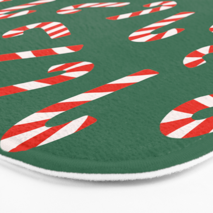 Candy Canes - Green Bath Mat Gallery Image 3