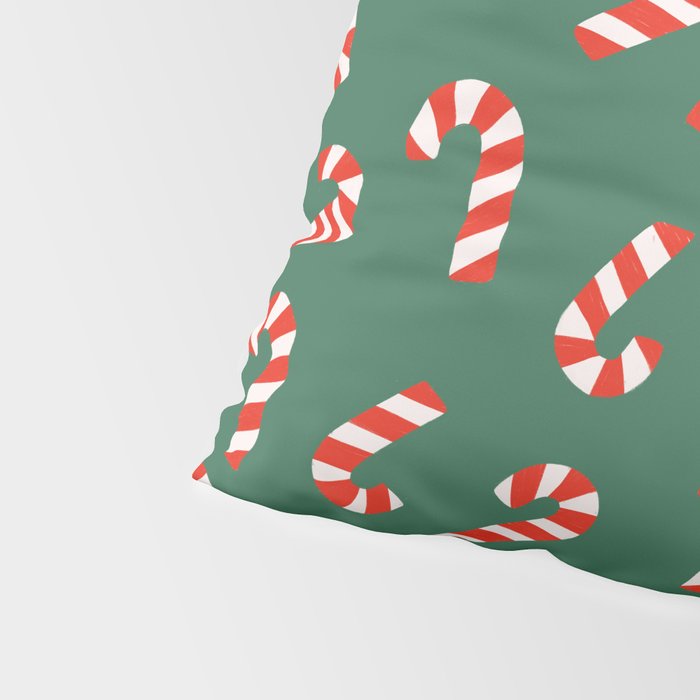 Candy Canes - Green Pillow Sham Gallery Image 4