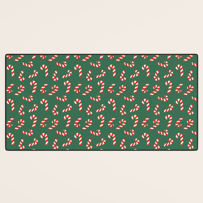 Candy Canes - Green Desk Mat Gallery Image 3