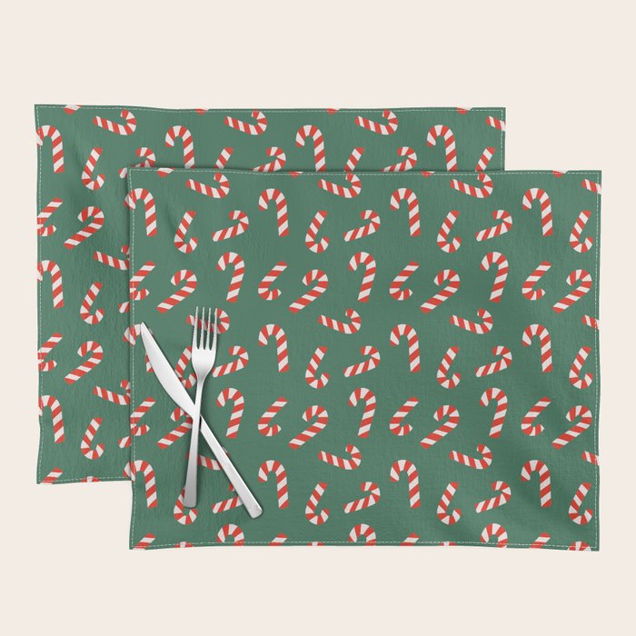 Candy Canes - Green Placemat Gallery Image 1