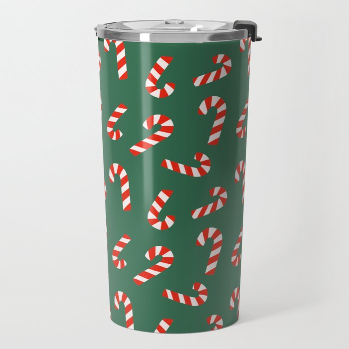 Candy Canes - Green Travel Mug Gallery Image 2