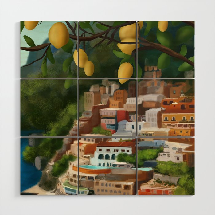 Amalfi Sunshine Grove Wood Wall Art Gallery Image 1