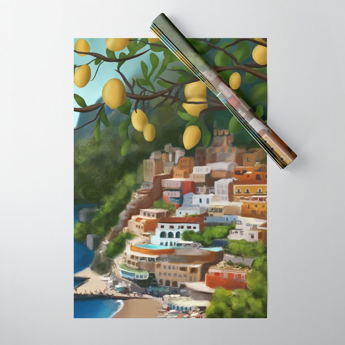 Amalfi Sunshine Grove Wrapping Paper Gallery Image 1