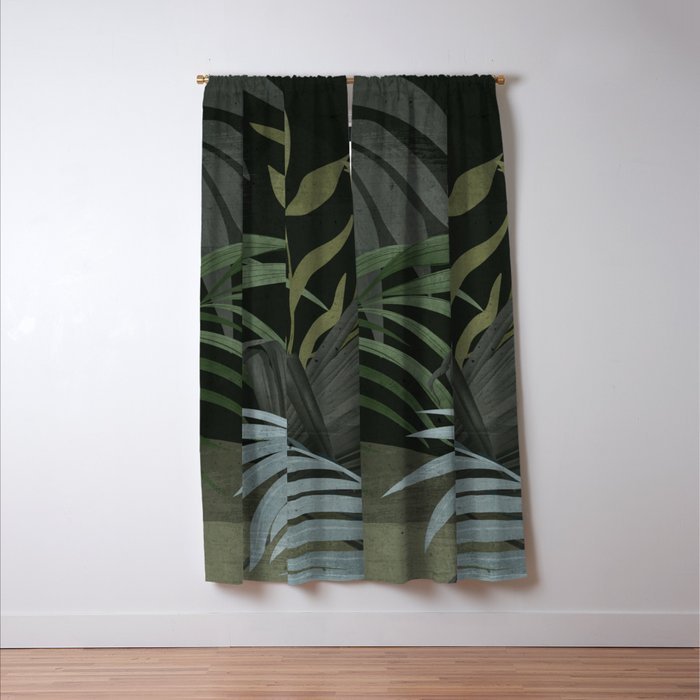 Night Tropical Jungle Window Curtain Gallery Image 3