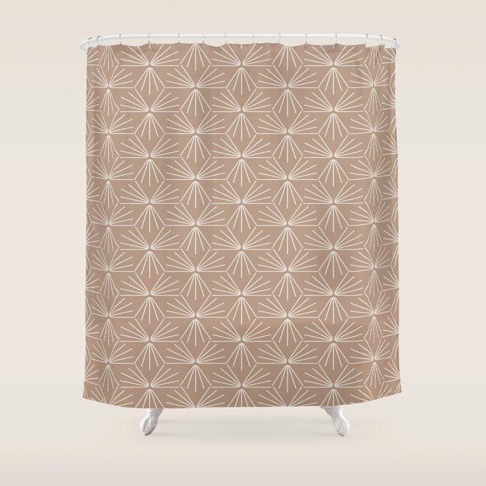 SUN TILE BLUSH DARK Shower Curtain Gallery Image 1