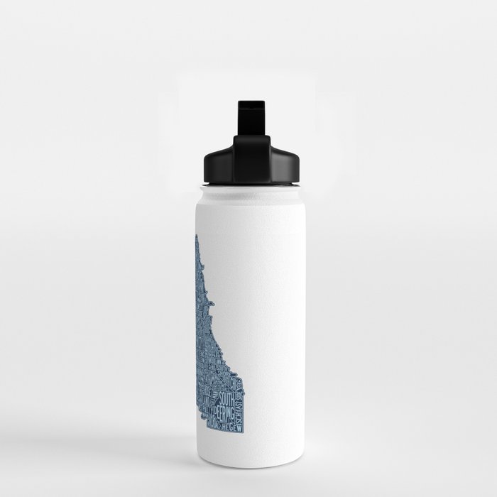 Chicago Neighborhood Map Water Bottle Gallery Image 2