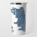 Chicago Neighborhood Map Travel Mug Gallery Image 1