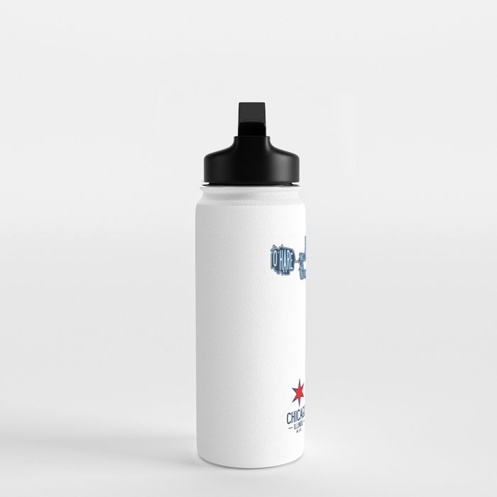 Chicago Neighborhood Map Water Bottle Gallery Image 3