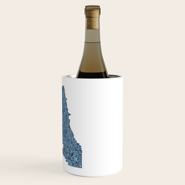 Chicago Neighborhood Map Wine Chiller Gallery Image 3