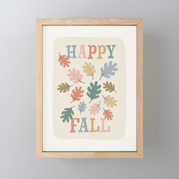 Happy Fall Leaves Mini Art Print Gallery Image 1