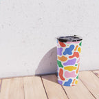 Colorful abstract organic shape art pattern Travel Mug Gallery Image 4