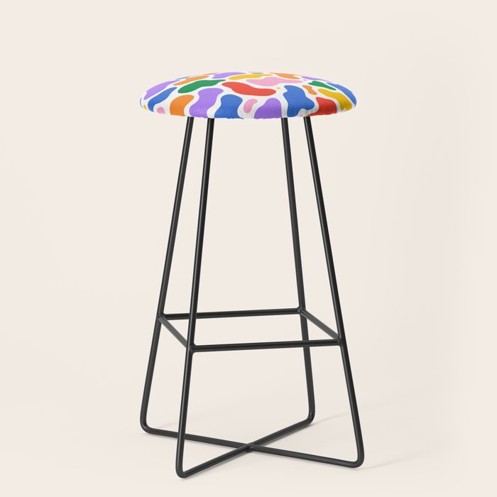 Colorful abstract organic shape art pattern Stool Gallery Image 1