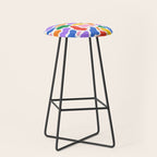 Colorful abstract organic shape art pattern Stool Gallery Image 1