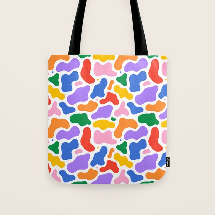 Colorful abstract organic shape art pattern Tote Bag Gallery Image 1