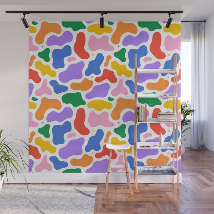 Colorful abstract organic shape art pattern Wall Mural Gallery Image 1