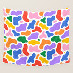 Colorful abstract organic shape art pattern Wall Tapestry Gallery Image 4
