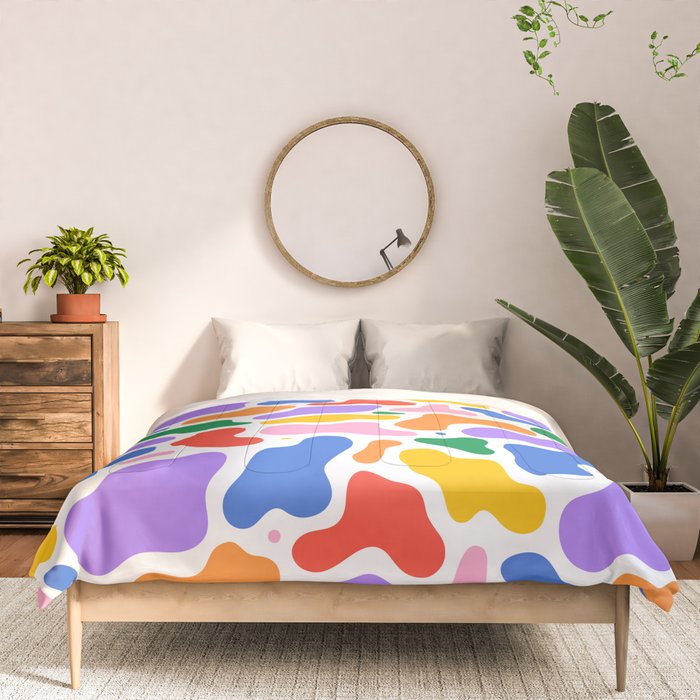 Colorful abstract organic shape art pattern Comforter Gallery Image 3