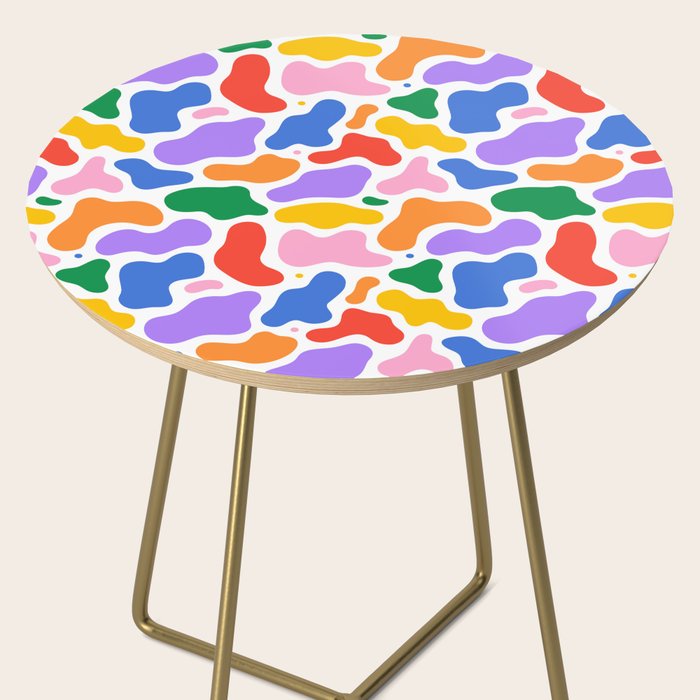 Colorful abstract organic shape art pattern Side Table Gallery Image 2