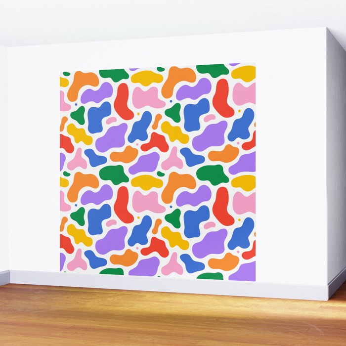 Colorful abstract organic shape art pattern Wall Mural Gallery Image 2