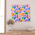 Colorful abstract organic shape art pattern Wall Tapestry Gallery Image 2