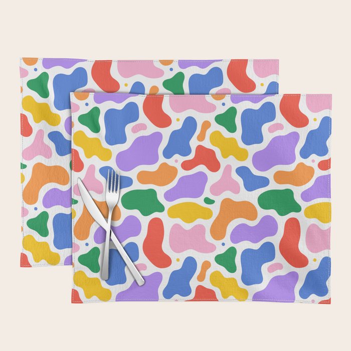 Colorful abstract organic shape art pattern Placemat Gallery Image 1