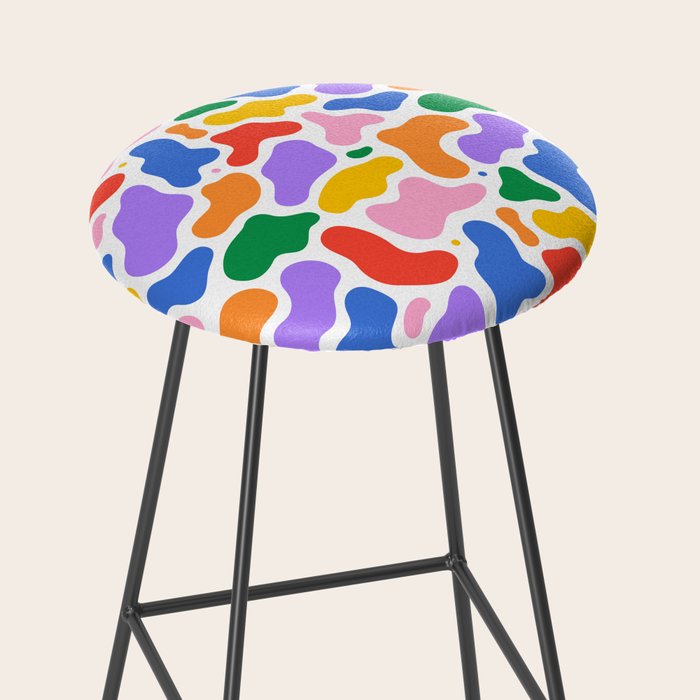 Colorful abstract organic shape art pattern Stool Gallery Image 2