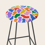 Colorful abstract organic shape art pattern Stool Gallery Image 2