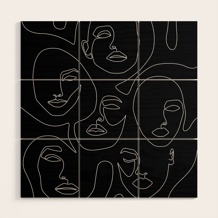 Faces in Dark Wood Wall Art Gallery Image 1