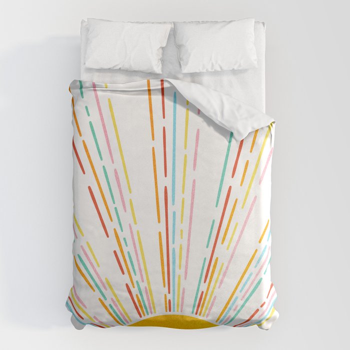Retro Sunburst: Rainbow Edition Duvet Cover Gallery Image 6