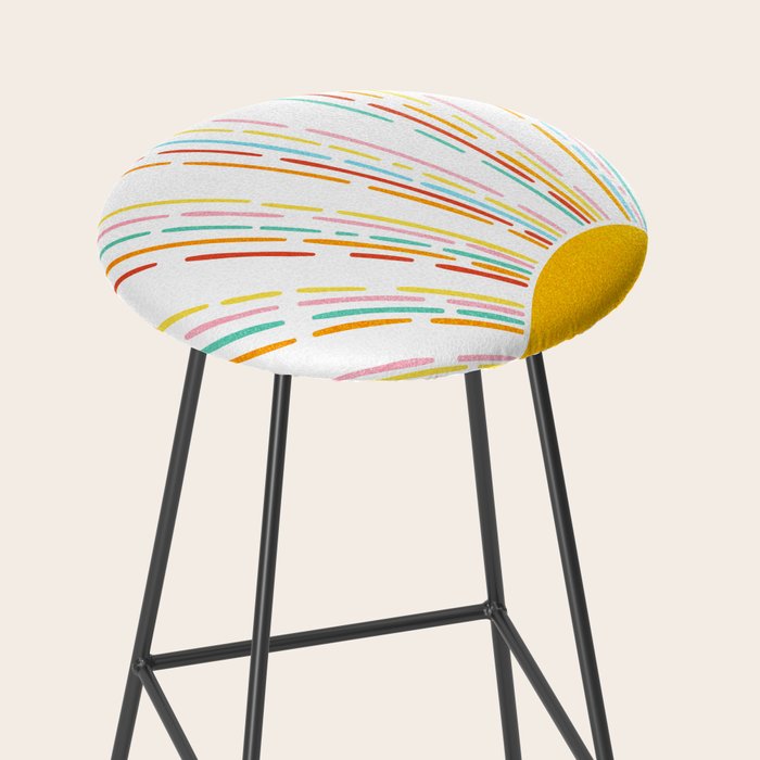 Retro Sunburst: Rainbow Edition Stool Gallery Image 2