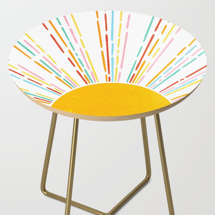 Retro Sunburst: Rainbow Edition Side Table Gallery Image 2