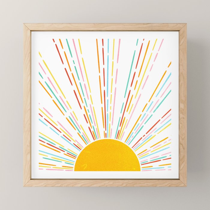 Retro Sunburst: Rainbow Edition Mini Art Print Gallery Image 1