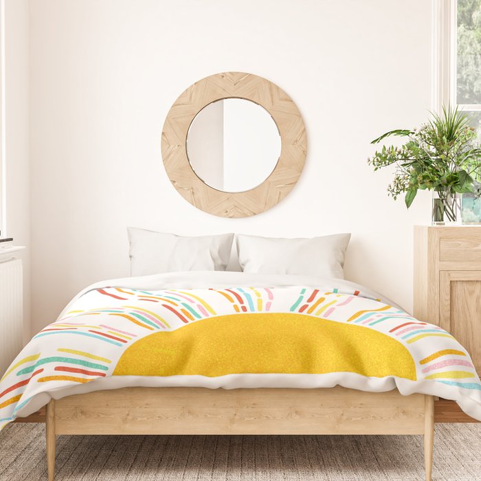 Retro Sunburst: Rainbow Edition Duvet Cover Gallery Image 3