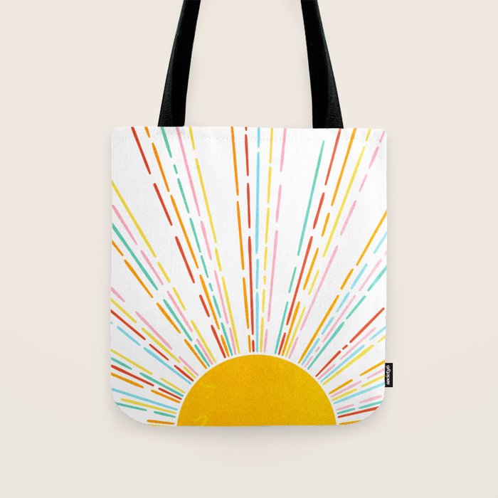 Retro Sunburst: Rainbow Edition Tote Bag Gallery Image 1